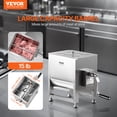 thumbnail image 2 of VEVOR Manual Meat Mixer 15L Tank Mixing Max 15LB for Meat Sausage Mixer Machine Silver, 2 of 9