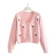 thumbnail image 1 of Cardigan Sweater Dulce Y Elegante Con Adorno Floral, 1 of 8