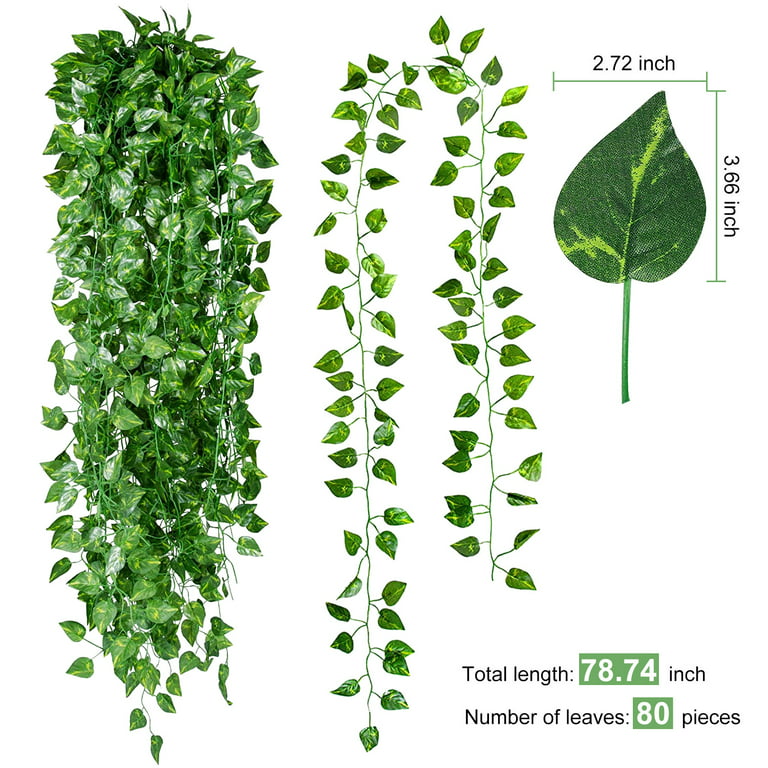 12 Pcs Artificial Ivy Leaf Plants Artificial Plants Hanging Outdoor Artificial Greenery Panels Fake Vine Trailing Indoor Home for Outdoor,Garden or