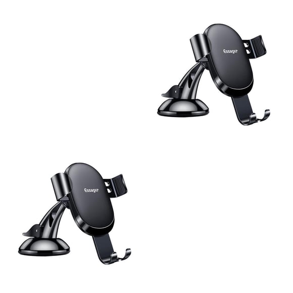 Wisewang Support de Téléphone pour Gravité Rotation à 360 Degrés Support de Téléphone Mobile Antidérapant Accessoires Auto Noir 1 2Ensemble