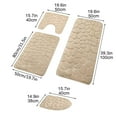 thumbnail image 3 of AuroraX Quick Dry Bath Rug Mat Set Of 4 Memory Non-Slip Backing Beige Absorbent 2 Pack Bathroom and Toilet Rug with Seat Cushion 19x31 Inch Bohemian Machine Washable Soft Embossed, 3 of 7