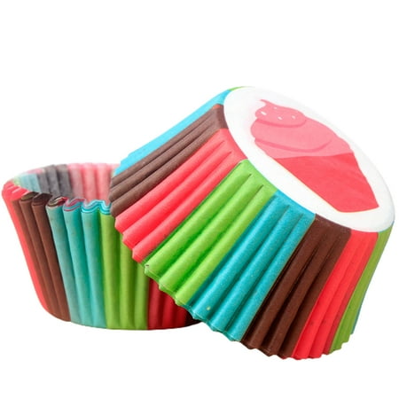 

xinhuadsh Baking Cup Disposable 100Pcs Holiday Party Cupcake Liner Oil Proof Durable Kitchen Tools