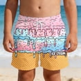 thumbnail image 2 of Shachafan Boys Beach Shorts With Gradient Ice Print For Summer Lightweight Swim Trunks For Kids Comfortable Fit Ideal For Sand And Surf Checke Shorts, 2 of 5