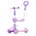 thumbnail image 4 of Patinete plegable con asiento giratorio para actividades en el patio rosa con rosa con asa Cola Patinete para niños, 4 of 8