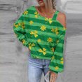 thumbnail image 1 of Débardeurs pour Femmes Mode Sweat-Shirt Imprimé Jour de St.Patrick Chemise à Épaulette Graphique à Manches Longues Tops, 1 of 5