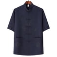thumbnail image 1 of pstuiky camisetas para hombre, Camisa informal de manga corta, cuello alto, lisa y cómoda para hombre camisas casuales para hombre xxl, 1 of 3