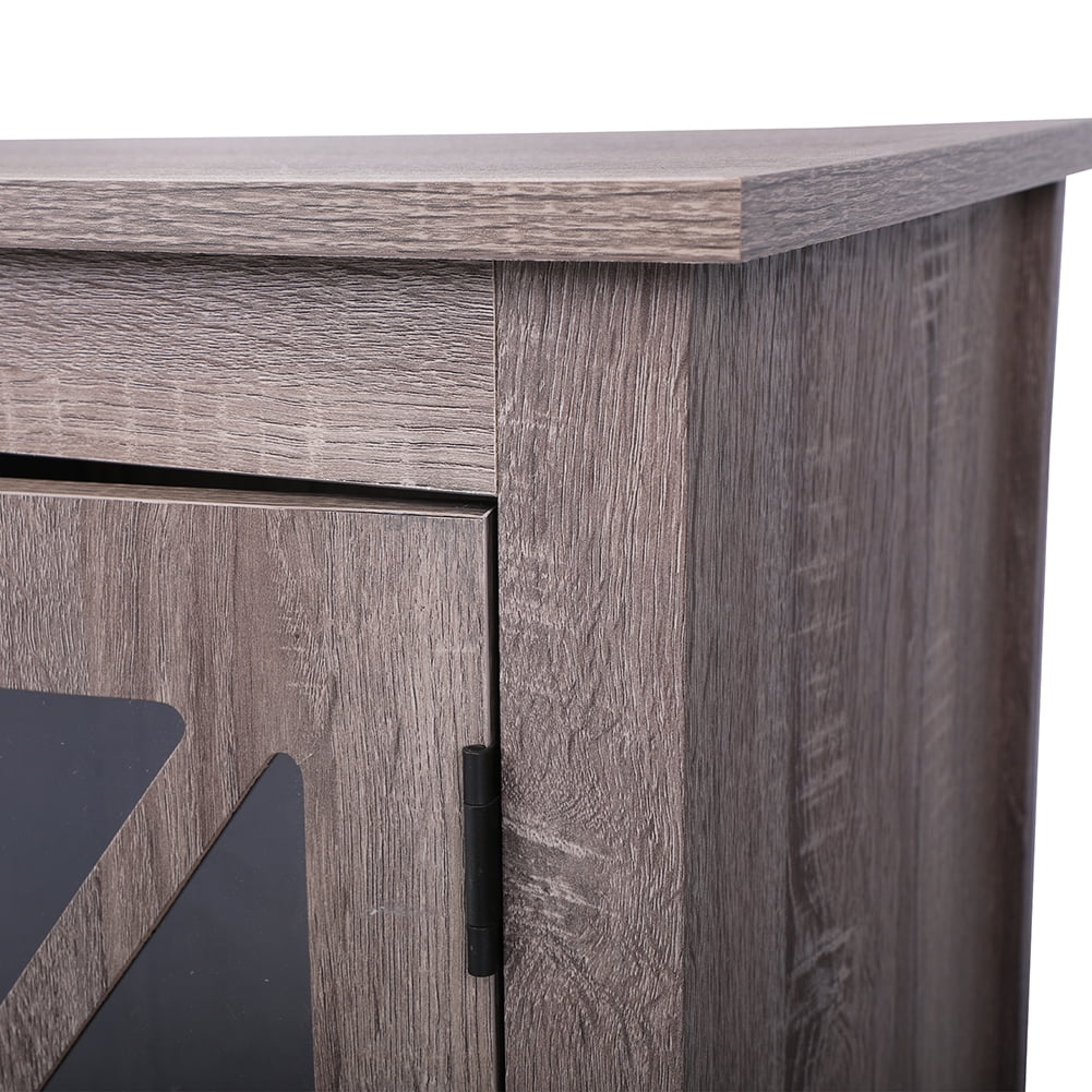 Kadyn Modern Bedside Tables for Bedroom, X-design Side End Table Night Stand Storage Shelf with Storage for Living Room , Set of 2 (Vintage Wood Grain)