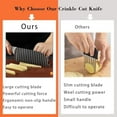 thumbnail image 2 of Crinkle Cut Knife, Stainless Steel Wave Fries Cutter Slicer with Non-Slip Rubber Handle, Crinkle Cutter for Veggies, French Fry, Potato, Cucumber, Carrot and Fruit(Green,3PC), 2 of 7