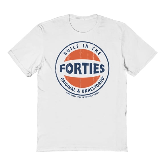 Original & Unrestored Iconic Forties Graphic White Men's Cotton T-Shirt