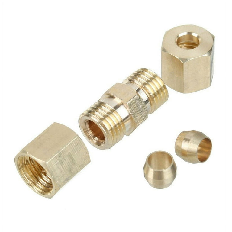 5Pcs Brass Compression Fittings Connector 3/16'' OD Hydraulic