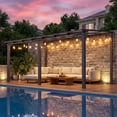 thumbnail image 7 of MUCHANT 10x14 ft Wall Mounted Gazebo, Hardtop Lean to Pergola with Polycarbonate Roof, Outdoor Patio Cover for Shade and Rain for Patios, Decks, Backyard, 7 of 7