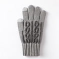thumbnail image 4 of Unisex Touchscreen Gloves Stretch Knitted Texting Gloves Warm Windproof Solid Color Mittens For Men and Women, 4 of 8