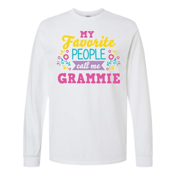 Inktastic My Favorite People Call Me Grammie with Flowers Long Sleeve T-Shirt
