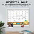 thumbnail image 7 of MaxGear Dry Erase Calendar Boards Monthly Whiteboard Calendar & Corkboard for Wall, Magnetic 17""x13"" Dry Erase Board with Gray Wood Framed, 7 of 7