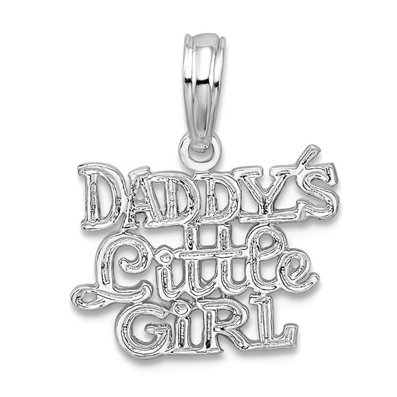 925 Sterling Silver Rhodium Plated Polished Daddys Little Pendant Necklace 10.7mm long Pendant for Women