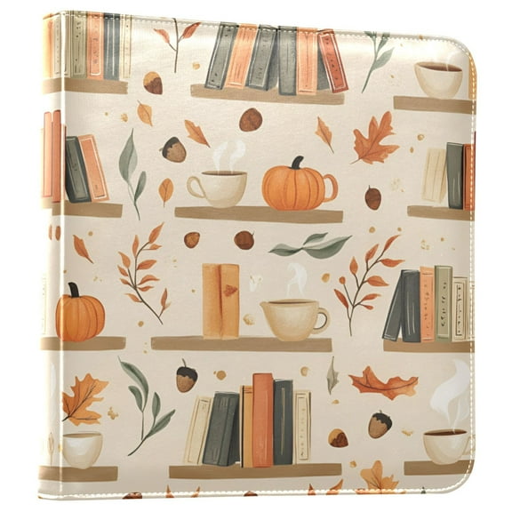 FORMRS 3 Ring Photo Album 4"x6" Self Adhesive Large Capacity PU Leather Cover, Fall Book Shelf