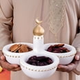 thumbnail image 4 of Ceramic Decorative Mosque Ornament with Crescent Dome Design for Home and Event Tabletop Display Islamic Art Decor, 4 of 4