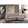 thumbnail image 2 of 84'' Convertible Pull Out Sofa Bed with USB Charging Ports and Pocket, L Shaped Upholstered Sectional Comfy Couch with Reversible Storage Chaise for Apartment, Studio, Office, 2 of 8