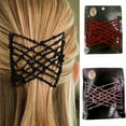 thumbnail image 2 of Bead Stretchy Women Hair Combs Double Slide Metal Comb Clip Hairpins, Red, 2 of 3