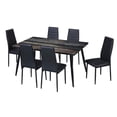 thumbnail image 3 of Comedor Tulum 6 Sillas en Negro Tubular y Cristal MOBILKRAFT Comedor Tulum 6 Sillas Negro Rectangular y Cristal, Estilo Contemporáneo en Color Negro, 3 of 4