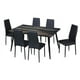 thumbnail image 3 of Comedor Tulum 6 Sillas en Negro Tubular y Cristal MOBILKRAFT Comedor Tulum 6 Sillas Negro Rectangular y Cristal, Estilo Contemporáneo en Color Negro, 3 of 4