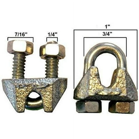 

Cable Clamps U-Bolts Galvanized Clamps Steel Aircraft Cable Wire Clips U Bolts (3/16 Cable Clamps 6 Pcs)