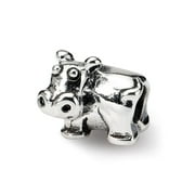 Hippo Kids Charm .925 Sterling Silver Antique Finish Reflection Beads