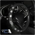 thumbnail image 2 of Custom Accessories® Black-Silver Paw Print Steering Wheel Cover, 2 of 2