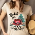 thumbnail image 4 of Booked for the Holidays Shirt | Cute Reading Graphic Tee for Book Lovers, Black, Size M, 4 of 6