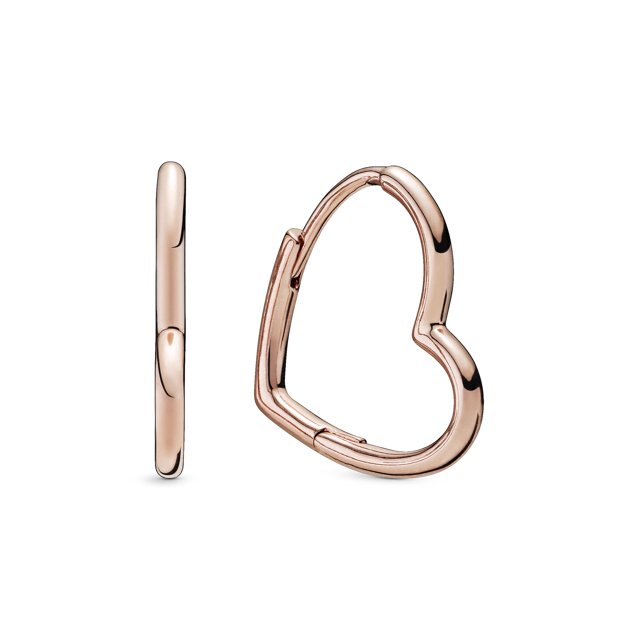 Moments Aretes de aro con corazón asimétrico plateado para mujer oso de fresa Hogar
