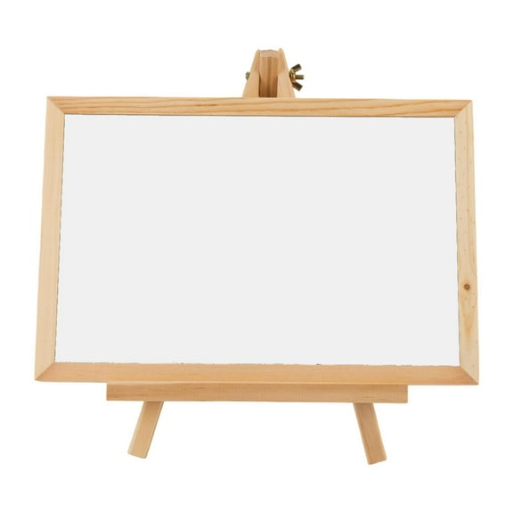 deevoka Wood Chalkboard Sign with Easel Stand Multifunctional 10.6x6.6inch Board Quick Setup for Cabins, Trailers Tabletop Menu Board White