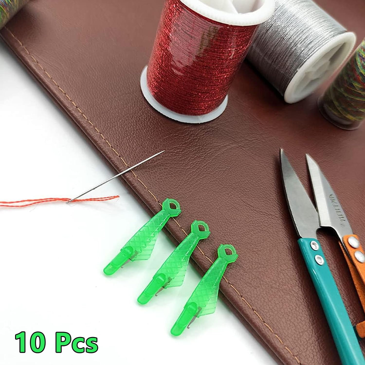 Emlimny 10 Pcs Fish Mouth Sewing Machine Needle Threader,Upgraded Automatic Sewing Needle Threader,Simple Needle Threader Tool,Quick Sewing Machine Cycle Simple Needle Threader Tool
