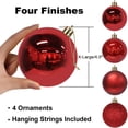 thumbnail image 2 of Christmas Ornament Ball, Red Shiny Finish, Shatterproof Plastic, UV Resistant, Holiday Christmas Tree Decoration, 6 Pack, 2 inch, 2 of 10
