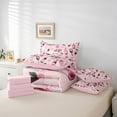 thumbnail image 6 of jejeloiu Happy Valentine Day 7-Piece Twin Bedding Sets,Kawaii Bow Tie Bedding Comforter Set,Pink Flower Floral Sheet Sets For Men Women,Luxury Bedroom Decor Reversible, 6 of 8