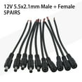 thumbnail image 1 of 5 Pairs Of Dc Power Cord 5.5*2.1 Led Male And Female Cable Connector 1Pin, 1 of 10