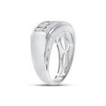 thumbnail image 3 of 14kt White Gold Mens Round Diamond Double Row Band Ring 1 Cttw, 3 of 4