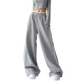 thumbnail image 2 of Angala Little Girls Active Pants Wide Leg Sweatpants With Lace Trim Fall Casual Girls Baggy Trousers, 2 of 9
