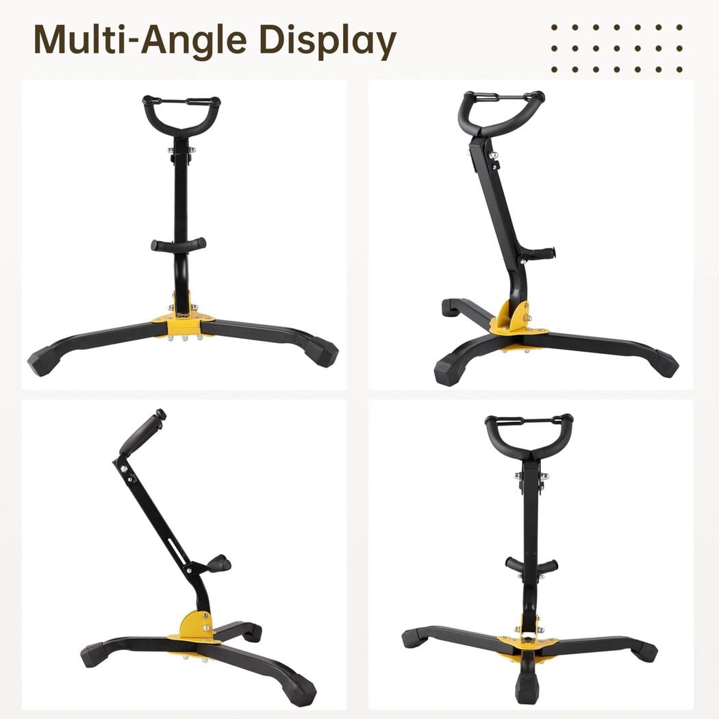 Support Saxo Alto Ténor Réglable Et Pliable - Stand Métal Triangle Avec Base Antidérapante