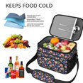 thumbnail image 5 of Lunch Box Pioneer Flower Floral Print Pattern Insulated Lunch Bag for Women Men,Medium Leakproof Lunchbox Cooler Bag Adjustable Strap,10 X 6.7 X 8 Inches, 5 of 6