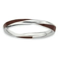 thumbnail image 1 of Bague Émaillée Torsadée Marron en Argent Sterling Stackable Expressions Taille 7, 1 of 3