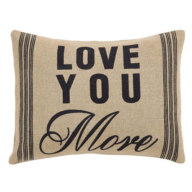 Vhc Brands Almohada Gráfica De Arpillera 14X18 Te Amo Más