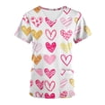 thumbnail image 4 of LSLJS Chandails d'Infirmière de la Saint-Valentin pour Femmes, Hauts Mode Mignons à Imprimé à Col en V à Manches Courtes, Chandails Décontractés à Enfiler avec Poches, Sarraus pour Femmes Grande Taille, 4 of 5
