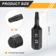 thumbnail image 2 of Uxcell 5pcs Punta de destornillador Torx T9 1/4" Hex Shank 25mm/1" Acero S2, 2 of 7