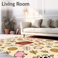 thumbnail image 2 of ODIKA 8'x10' Machine Washable Non-Slip Area Rug, Farmyard Barnyard Cow Pig Sheep Rooster Country Life Design High Traffic Rug with Pad, Beige, 684020, 2 of 8