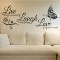thumbnail image 3 of Live Laugh Love Quotes Butterfly Wall Art Stickers Living Room Decal Home Decor, 3 of 7