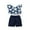 Navy, variant on Mercatoo Baby Outfit Green Outfits Shorts Sleeve Baby Floral Toddler Girls Tops Printed Fly Girls Outfits&Set