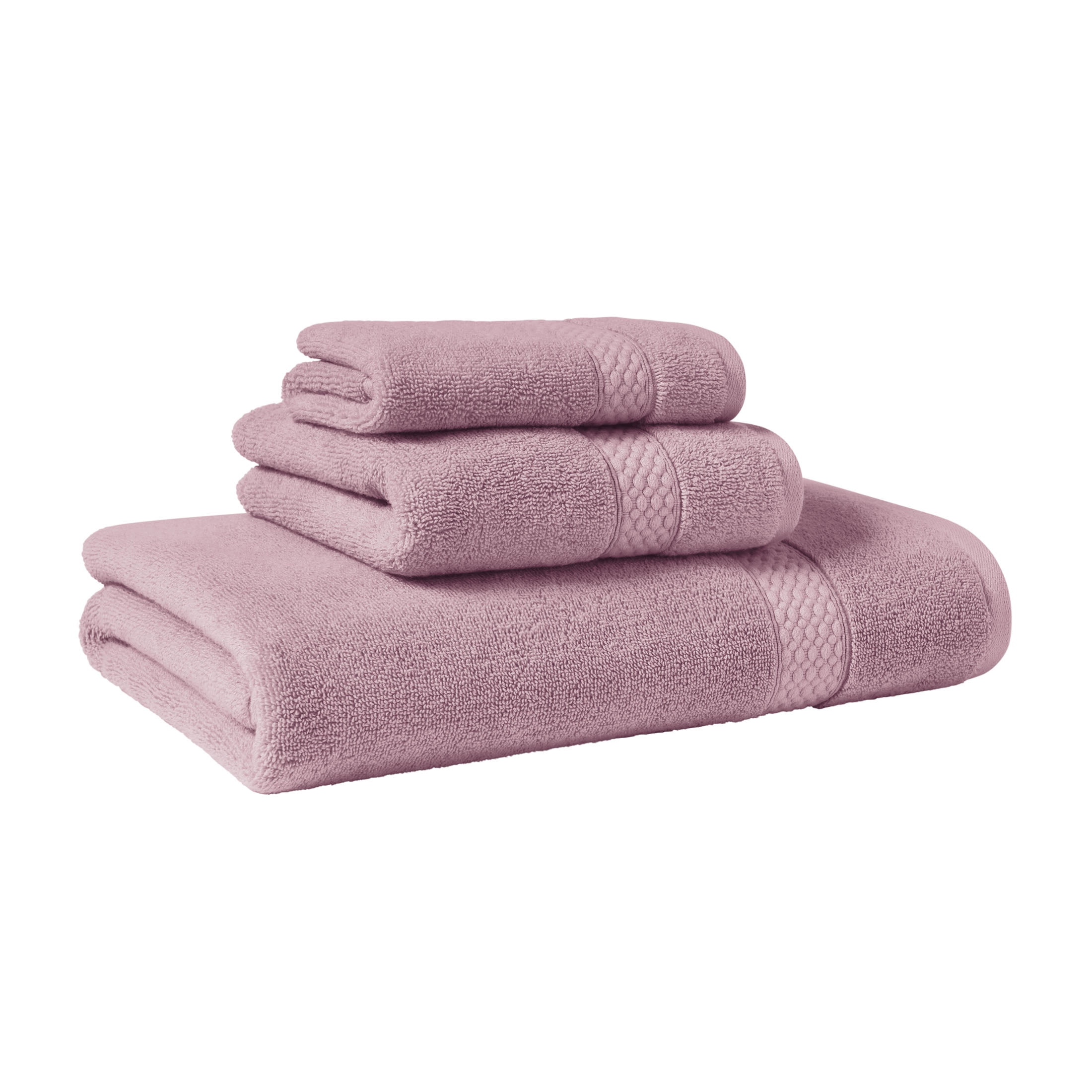 Beautiful by Drew Barrymore Dobby Washcloth, Soft 100% Cotton, Rose Pink