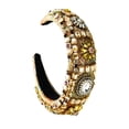 thumbnail image 3 of Diadema Con Piedra De Cristal Estilo Barroco, Aro Para El Pelo, Cómodo Para Boda, Novia, Marrón Sunnimix banda de pelo de las mujeres, 3 of 7