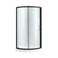 thumbnail image 2 of Ove Decors Breeze 34 in x 34 in x 77 in H Curved Corner Shower with Frosted Glass & Shower Base and Matte Black Hardware, 2 of 15