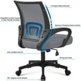 thumbnail image 3 of Yaheetech Mid-Back Mesh Office Chair with Rolling Wheels and Adjustable Height, Dark Gray, 3 of 6